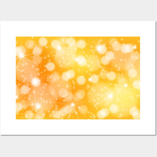 Christmas background in yellow and orange Posters and Art